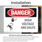 Signmission High Voltage 480 Volts Danger Sign, Vinyl Decal, 7in W x 5in L, 2PK OS-2PACK-DS-D-57-L-2200 - alternate 4